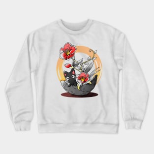 Ikebana Cat Crewneck Sweatshirt